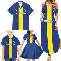 Custom Curacao Football Family Matching Summer Maxi Dress and Hawaiian Shirt Go Champions Flag Style - Wonder Print Shop