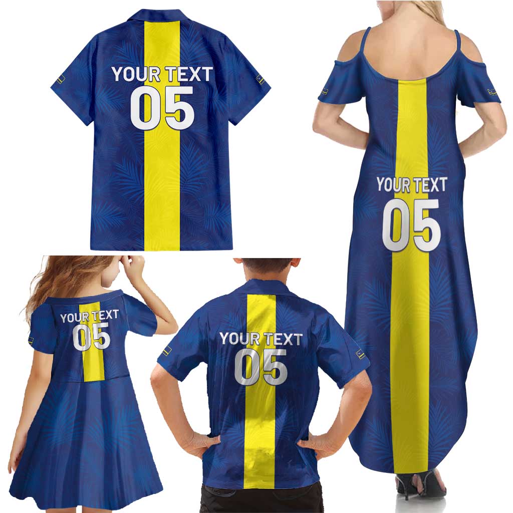 Custom Curacao Football Family Matching Summer Maxi Dress and Hawaiian Shirt Go Champions Flag Style - Wonder Print Shop