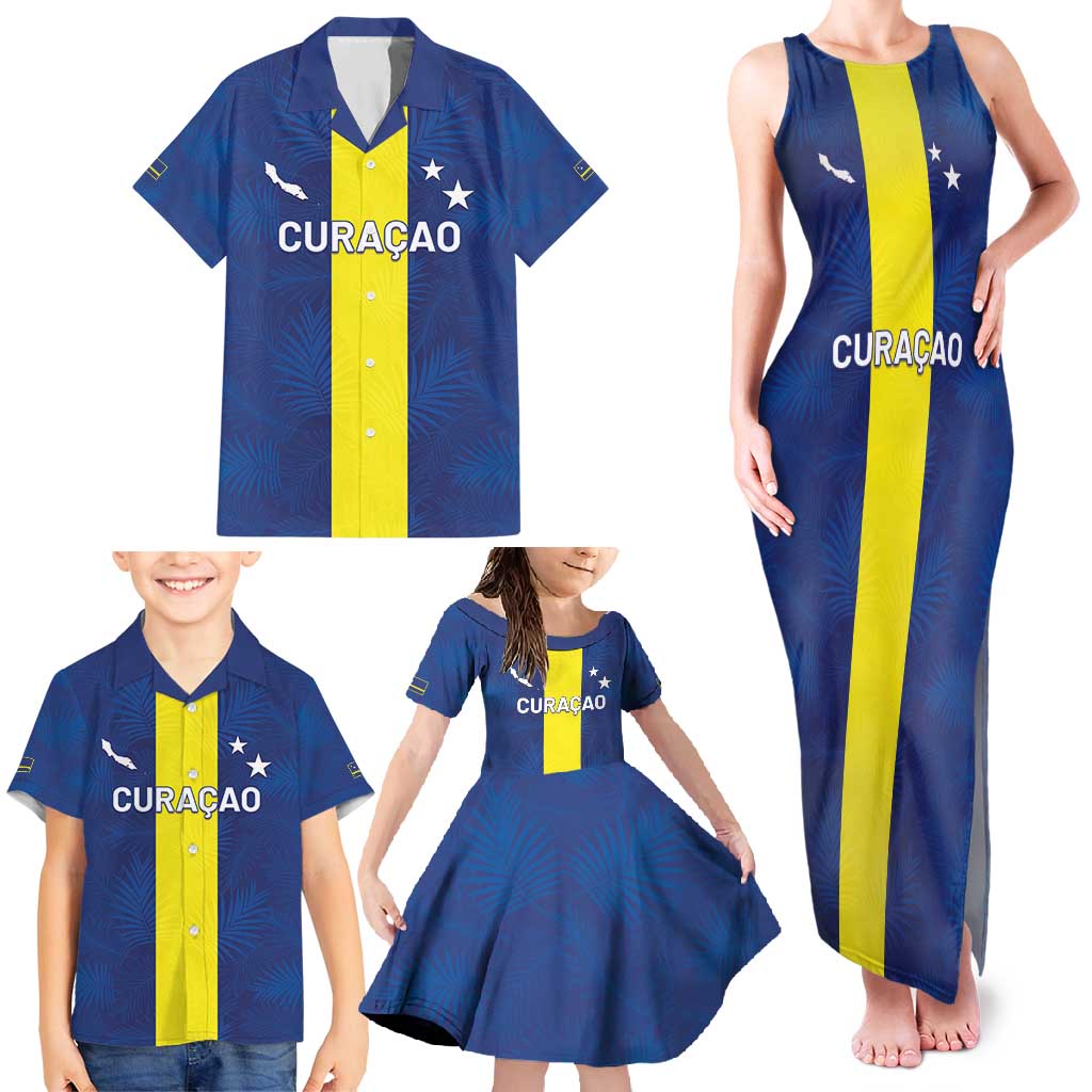 Custom Curacao Football Family Matching Tank Maxi Dress and Hawaiian Shirt Go Champions Flag Style - Wonder Print Shop