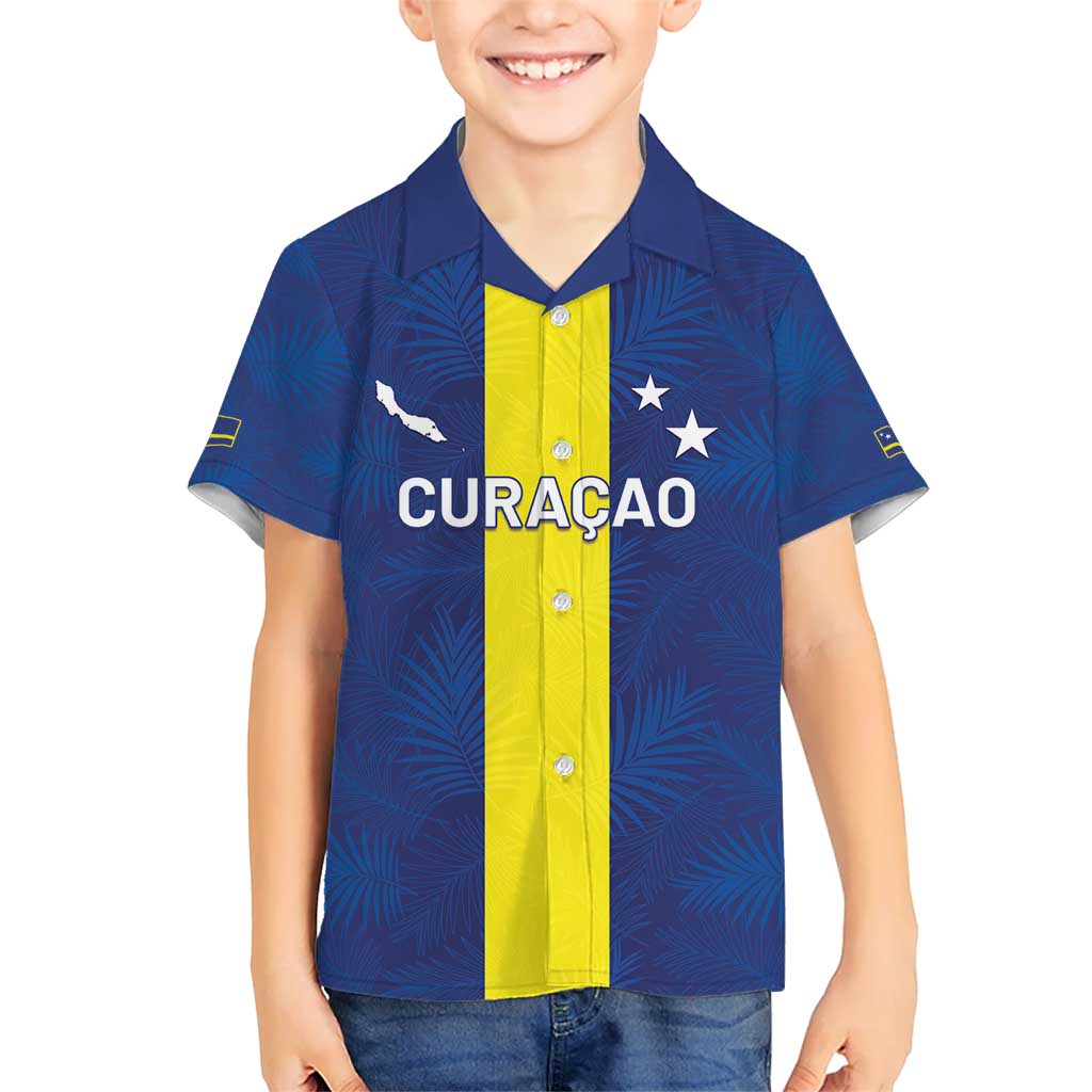 Custom Curacao Football Kid Hawaiian Shirt Go Champions Flag Style - Wonder Print Shop