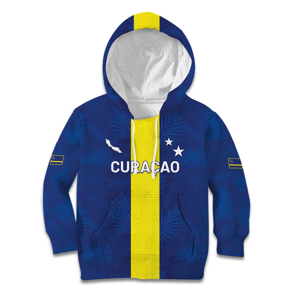 Custom Curacao Football Kid Hoodie Go Champions Flag Style - Wonder Print Shop