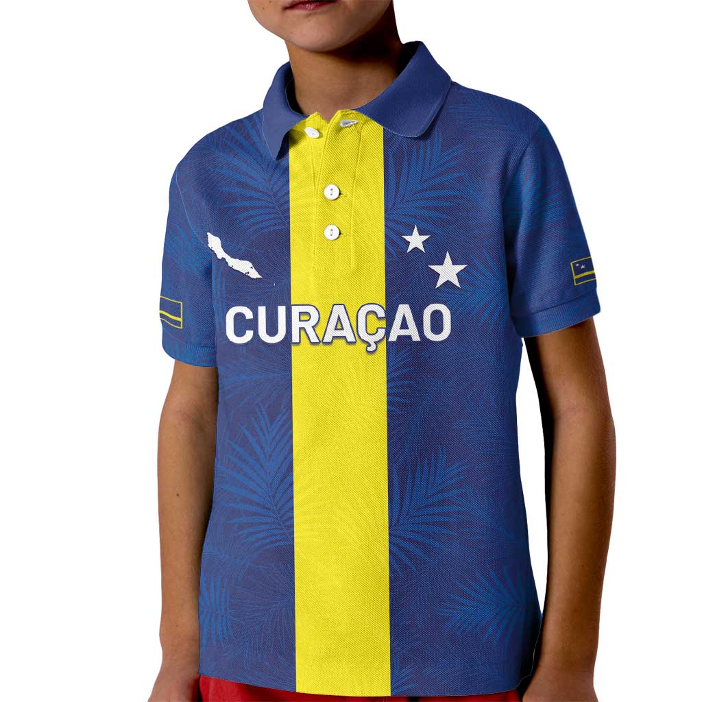 Custom Curacao Football Kid Polo Shirt Go Champions Flag Style - Wonder Print Shop