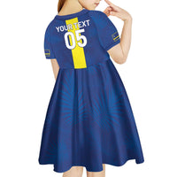 Custom Curacao Football Kid Short Sleeve Dress Go Champions Flag Style - Wonder Print Shop
