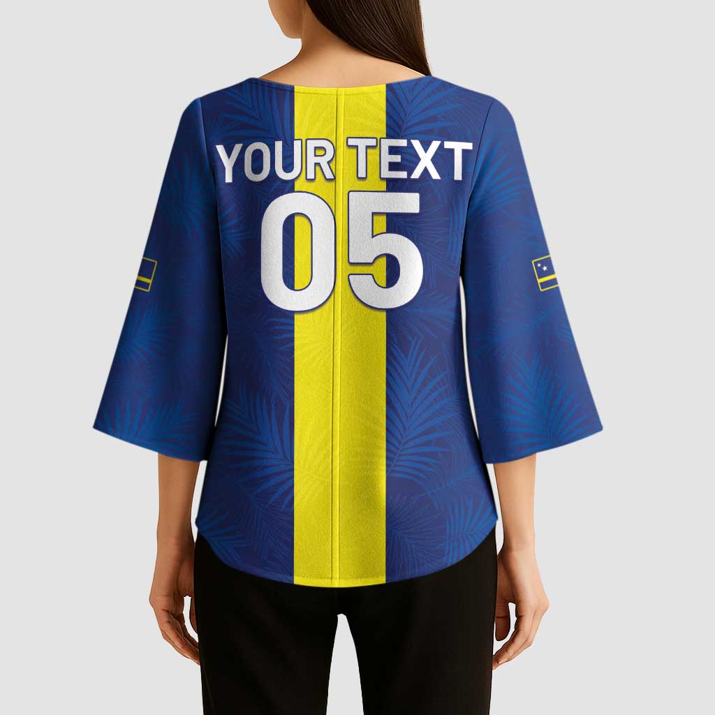 Custom Curacao Football Kimono Sleeve Blouse Go Champions Flag Style - Wonder Print Shop