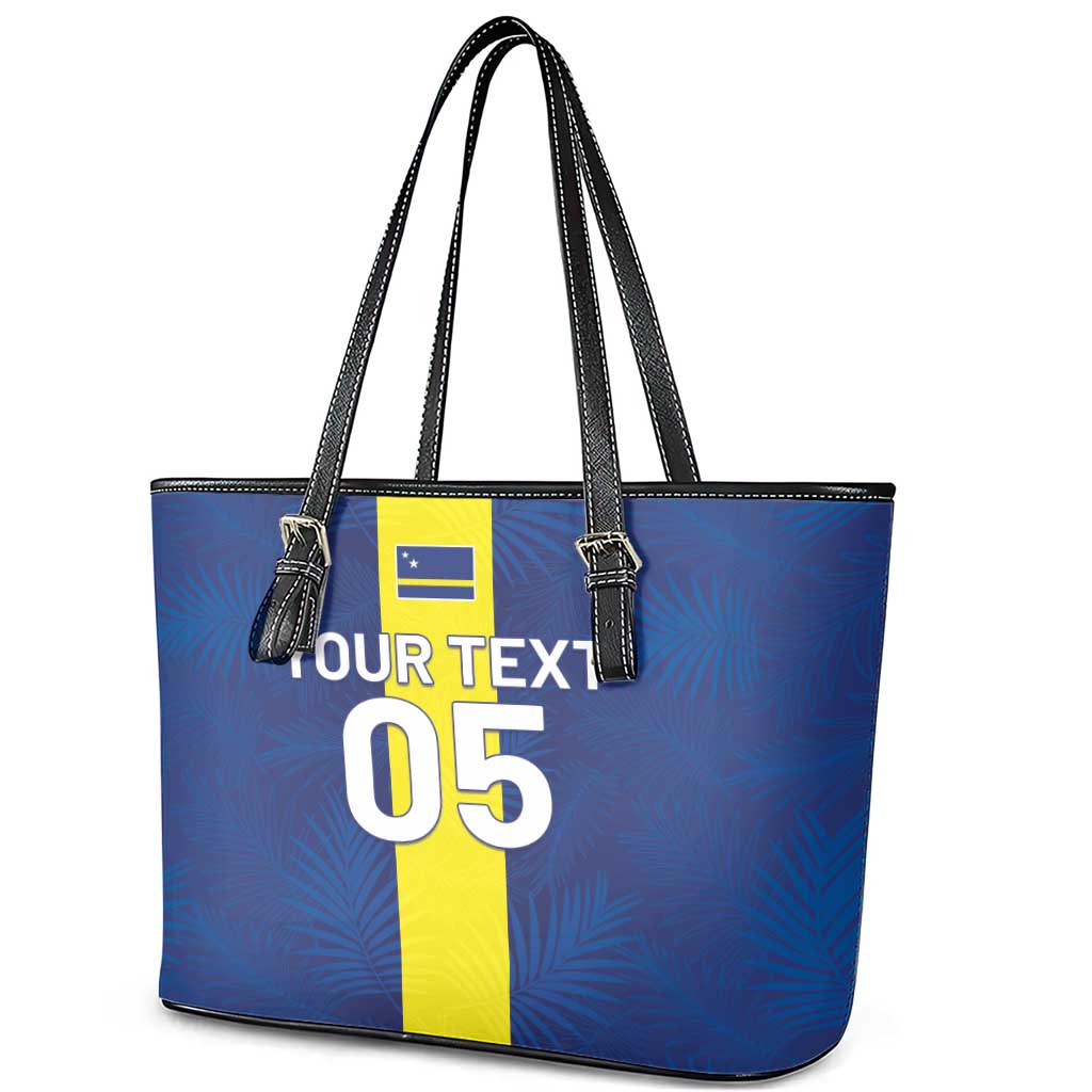 Custom Curacao Football Leather Tote Bag Go Champions Flag Style - Wonder Print Shop