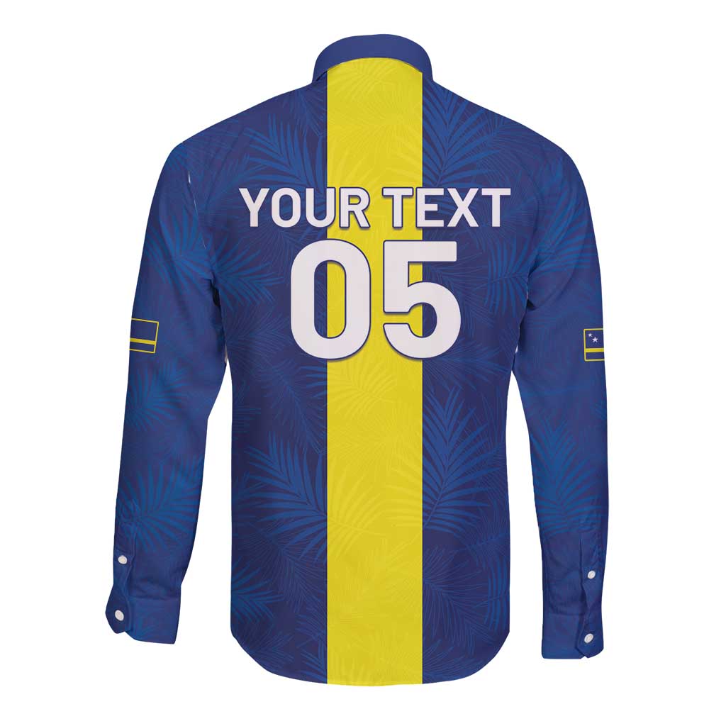 Custom Curacao Football Long Sleeve Button Shirt Go Champions Flag Style - Wonder Print Shop
