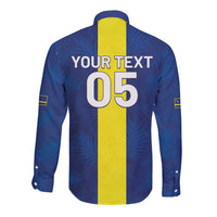 Custom Curacao Football Long Sleeve Button Shirt Go Champions Flag Style - Wonder Print Shop