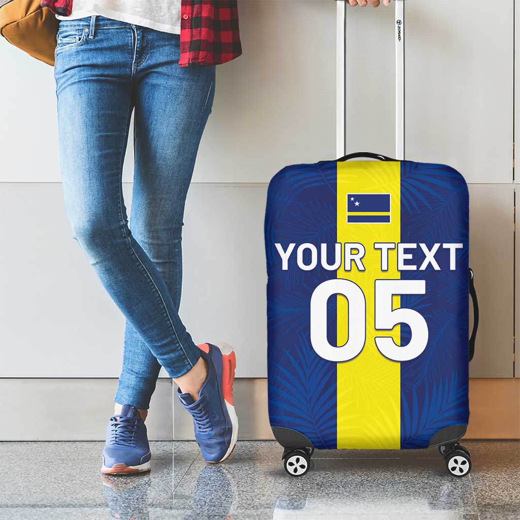 Custom Curacao Football Luggage Cover Go Champions Flag Style - Wonder Print Shop