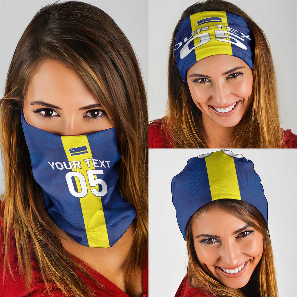 Custom Curacao Football Neck Gaiter Go Champions Flag Style - Wonder Print Shop
