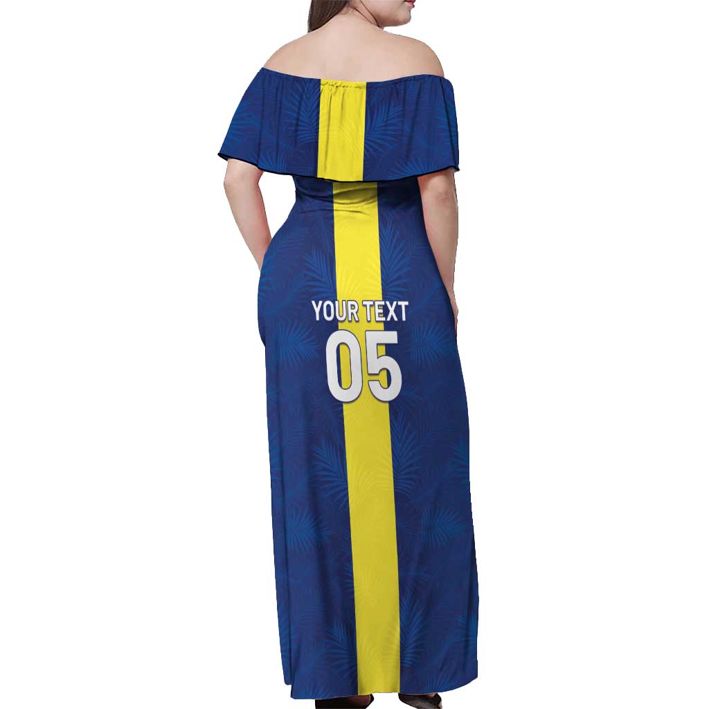 Custom Curacao Football Off Shoulder Maxi Dress Go Champions Flag Style - Wonder Print Shop