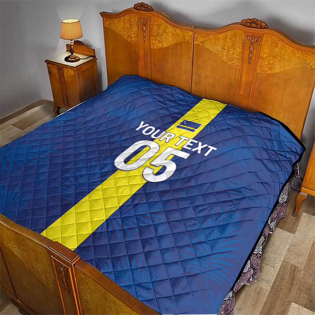Custom Curacao Football Quilt Go Champions Flag Style - Wonder Print Shop