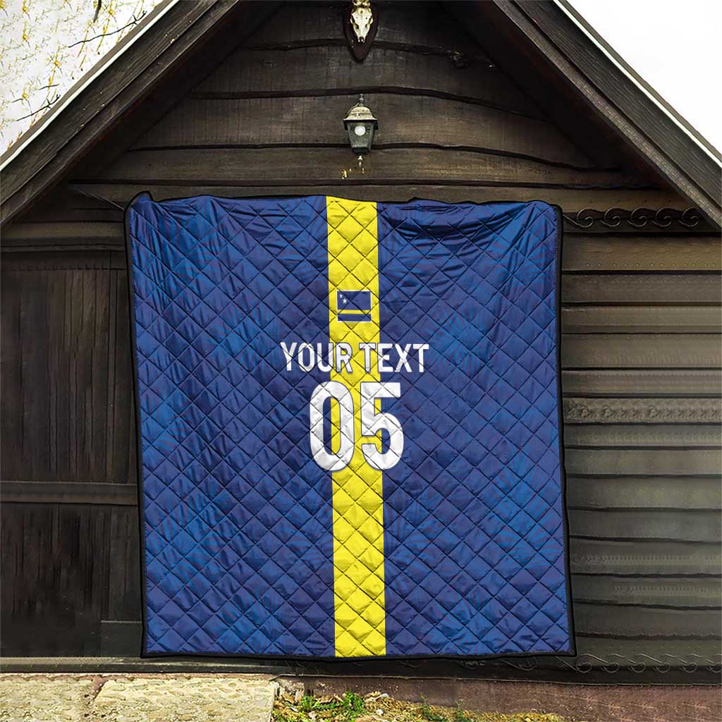 Custom Curacao Football Quilt Go Champions Flag Style - Wonder Print Shop