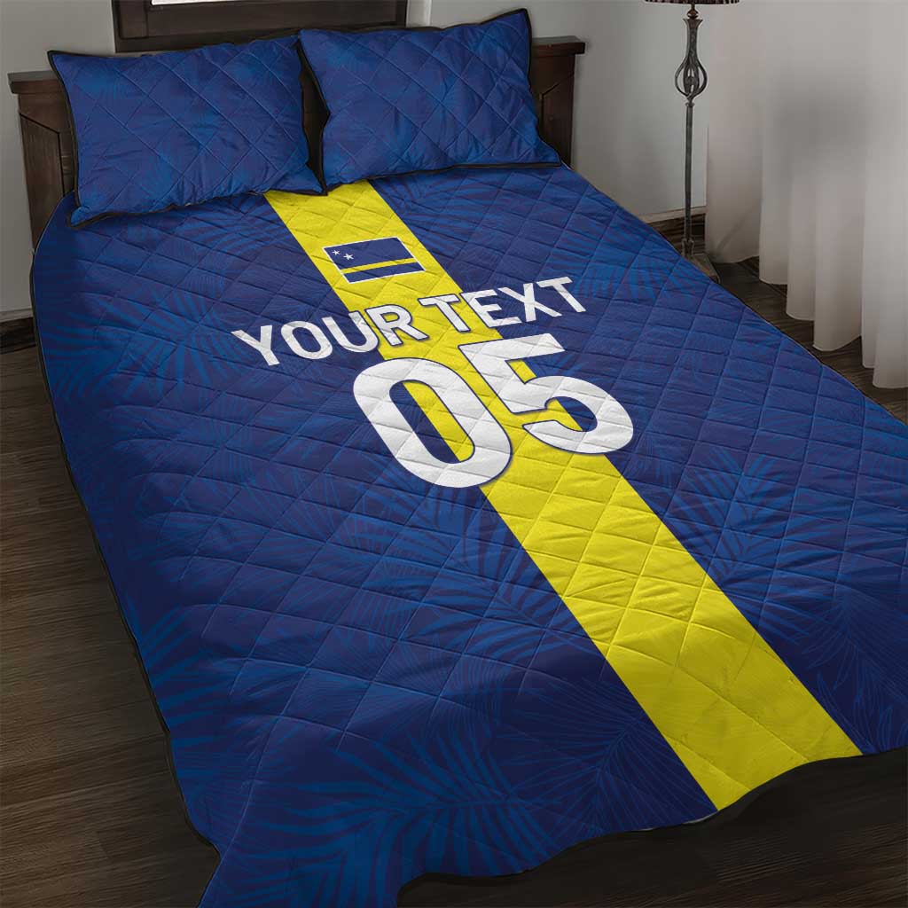 Custom Curacao Football Quilt Bed Set Go Champions Flag Style - Wonder Print Shop