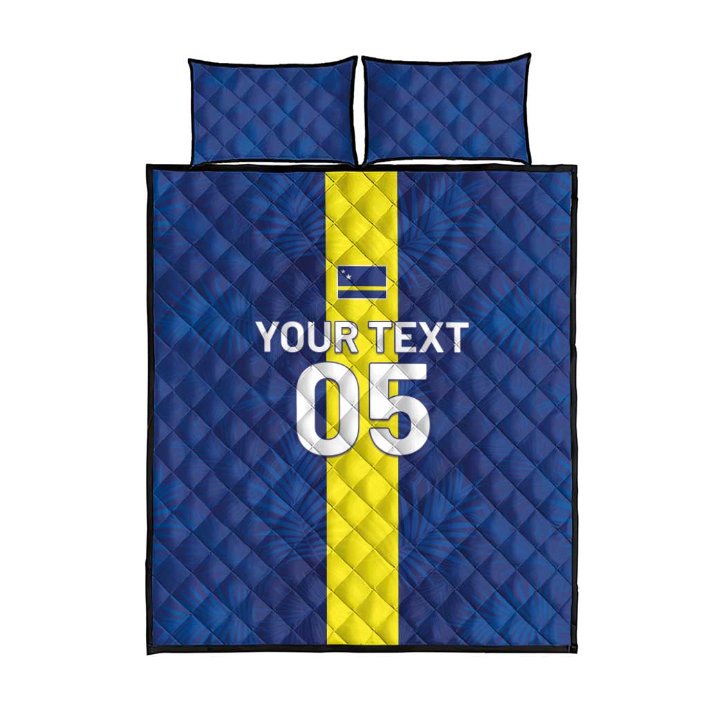 Custom Curacao Football Quilt Bed Set Go Champions Flag Style - Wonder Print Shop