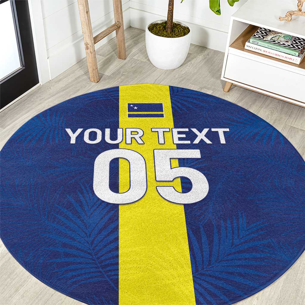 Custom Curacao Football Round Carpet Go Champions Flag Style - Wonder Print Shop