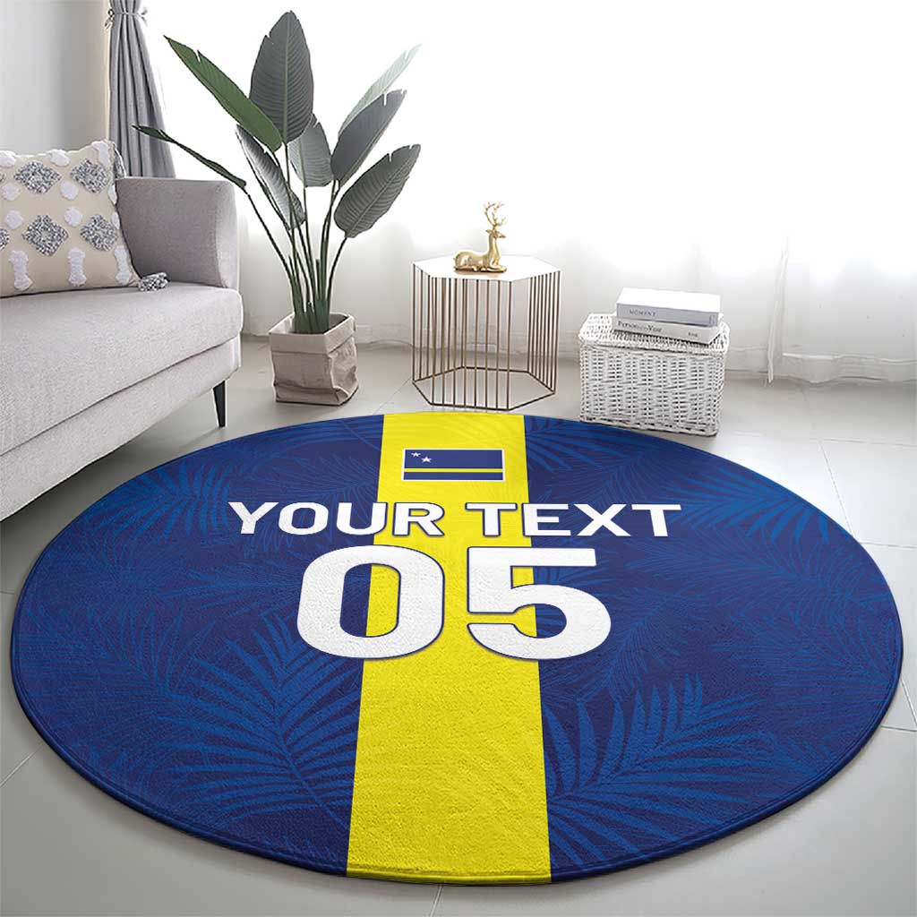 Custom Curacao Football Round Carpet Go Champions Flag Style - Wonder Print Shop