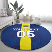 Custom Curacao Football Round Carpet Go Champions Flag Style - Wonder Print Shop