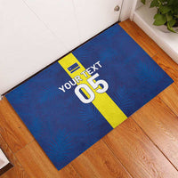 Custom Curacao Football Rubber Doormat Go Champions Flag Style - Wonder Print Shop