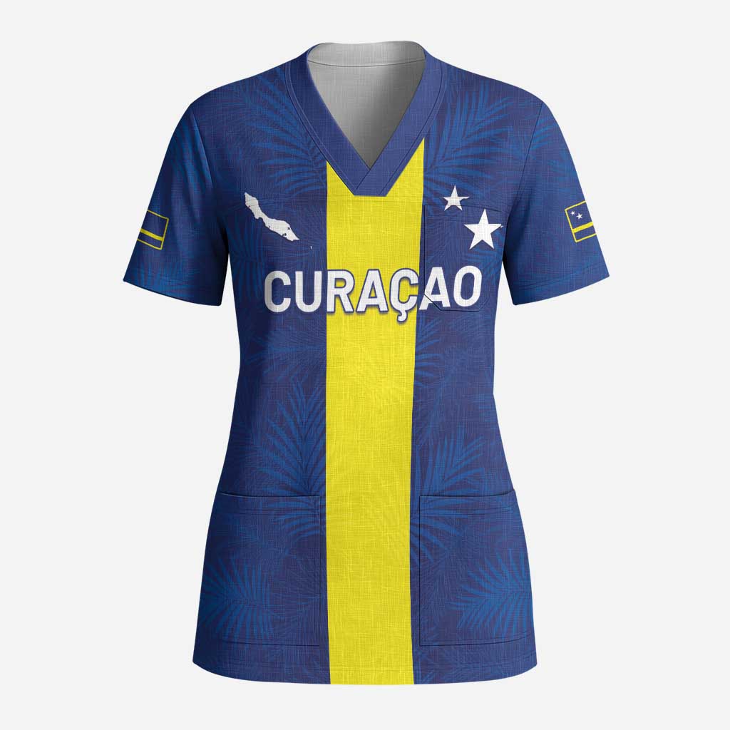 Custom Curacao Football Scrub Top Go Champions Flag Style - Wonder Print Shop