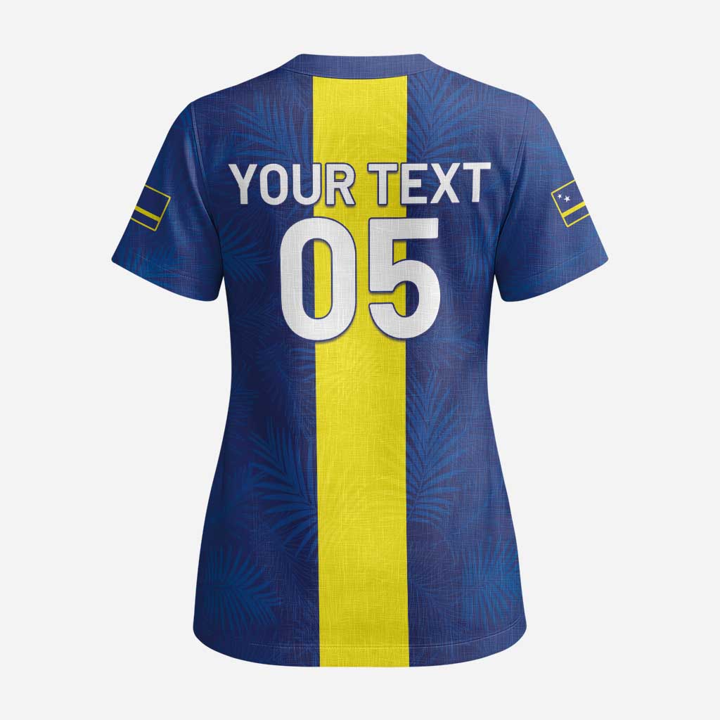 Custom Curacao Football Scrub Top Go Champions Flag Style - Wonder Print Shop