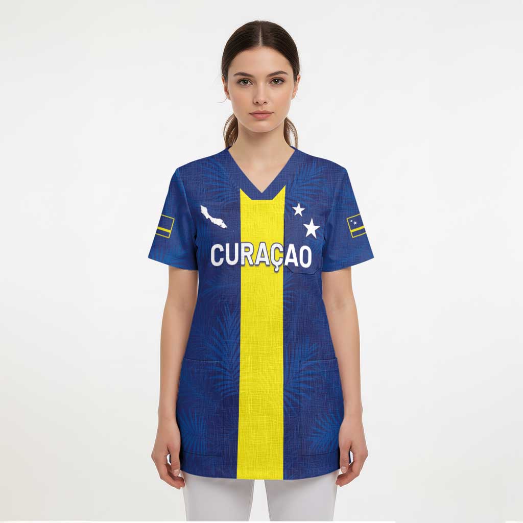 Custom Curacao Football Scrub Top Go Champions Flag Style - Wonder Print Shop