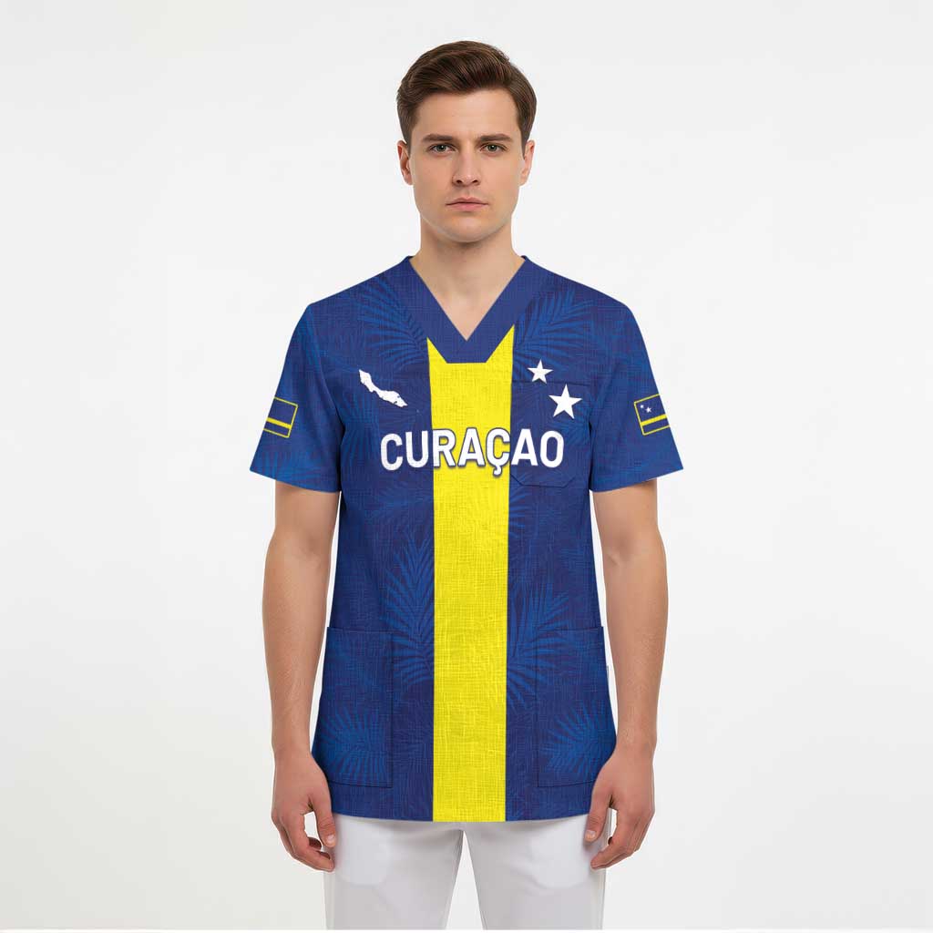 Custom Curacao Football Scrub Top Go Champions Flag Style - Wonder Print Shop