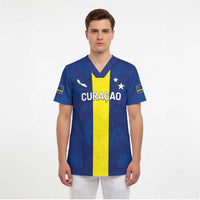 Custom Curacao Football Scrub Top Go Champions Flag Style - Wonder Print Shop