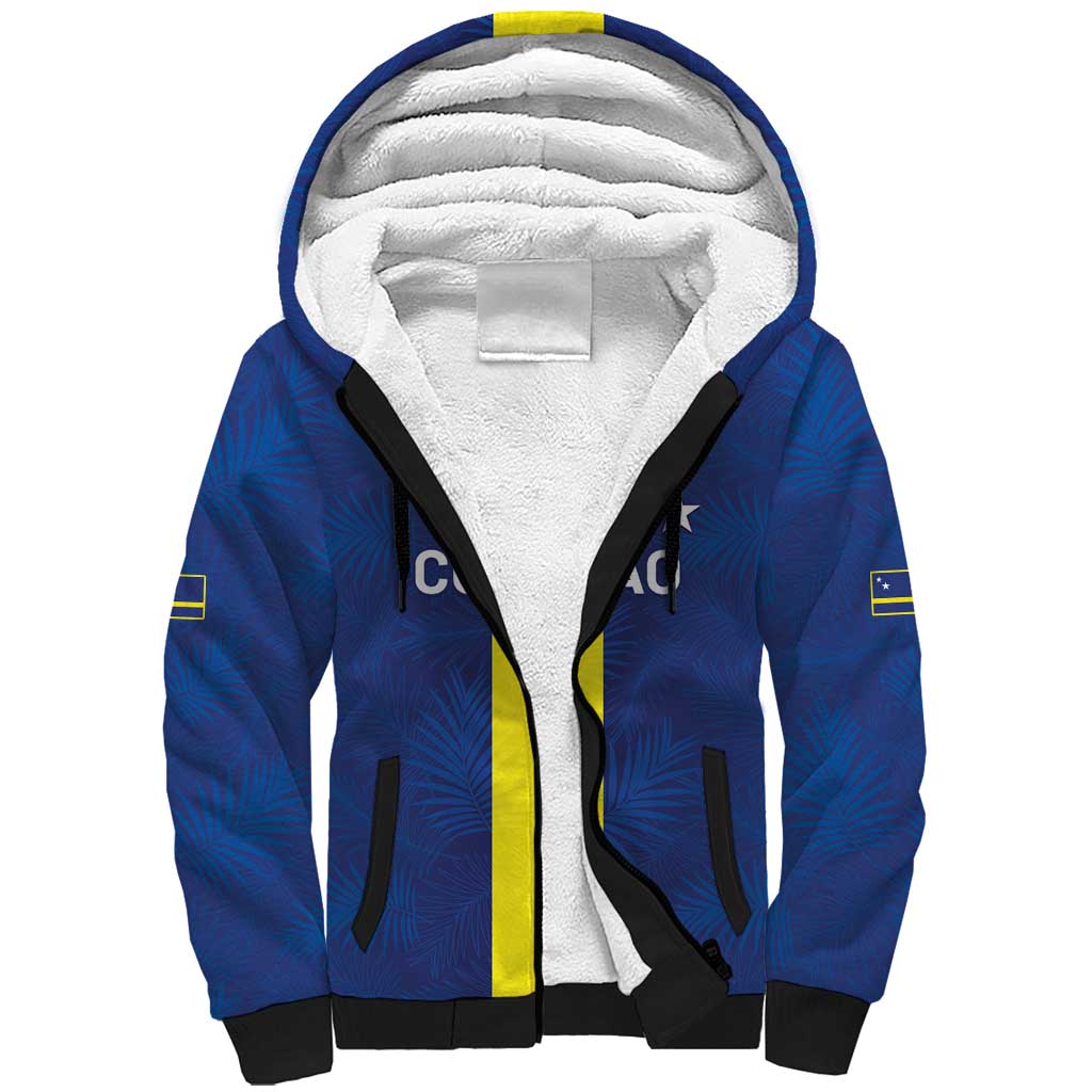 Custom Curacao Football Sherpa Hoodie Go Champions Flag Style - Wonder Print Shop