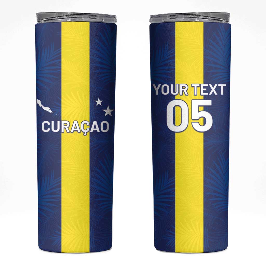 Custom Curacao Football Skinny Tumbler Go Champions Flag Style - Wonder Print Shop