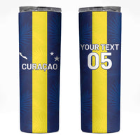 Custom Curacao Football Skinny Tumbler Go Champions Flag Style - Wonder Print Shop