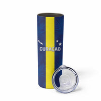 Custom Curacao Football Skinny Tumbler Go Champions Flag Style - Wonder Print Shop