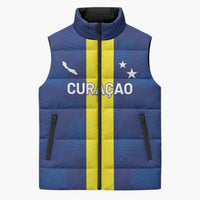 Custom Curacao Football Sleeveless Puffer Jacket Go Champions Flag Style - Wonder Print Shop