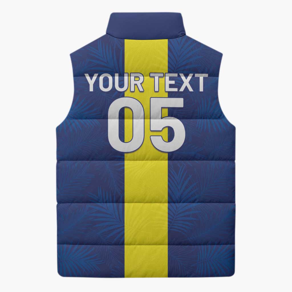 Custom Curacao Football Sleeveless Puffer Jacket Go Champions Flag Style - Wonder Print Shop