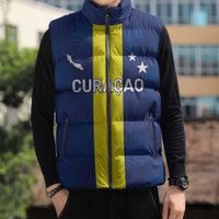 Custom Curacao Football Sleeveless Puffer Jacket Go Champions Flag Style - Wonder Print Shop