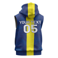 Custom Curacao Football Sleeveless Zip Hoodie Go Champions Flag Style - Wonder Print Shop