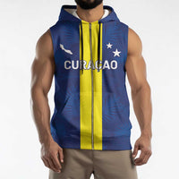 Custom Curacao Football Sleeveless Zip Hoodie Go Champions Flag Style - Wonder Print Shop