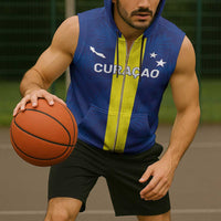 Custom Curacao Football Sleeveless Zip Hoodie Go Champions Flag Style - Wonder Print Shop