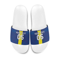 Custom Curacao Football Slide Sandals Go Champions Flag Style - Wonder Print Shop