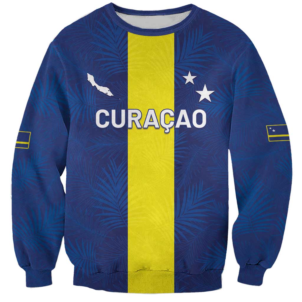 Custom Curacao Football Sweatshirt Go Champions Flag Style - Wonder Print Shop