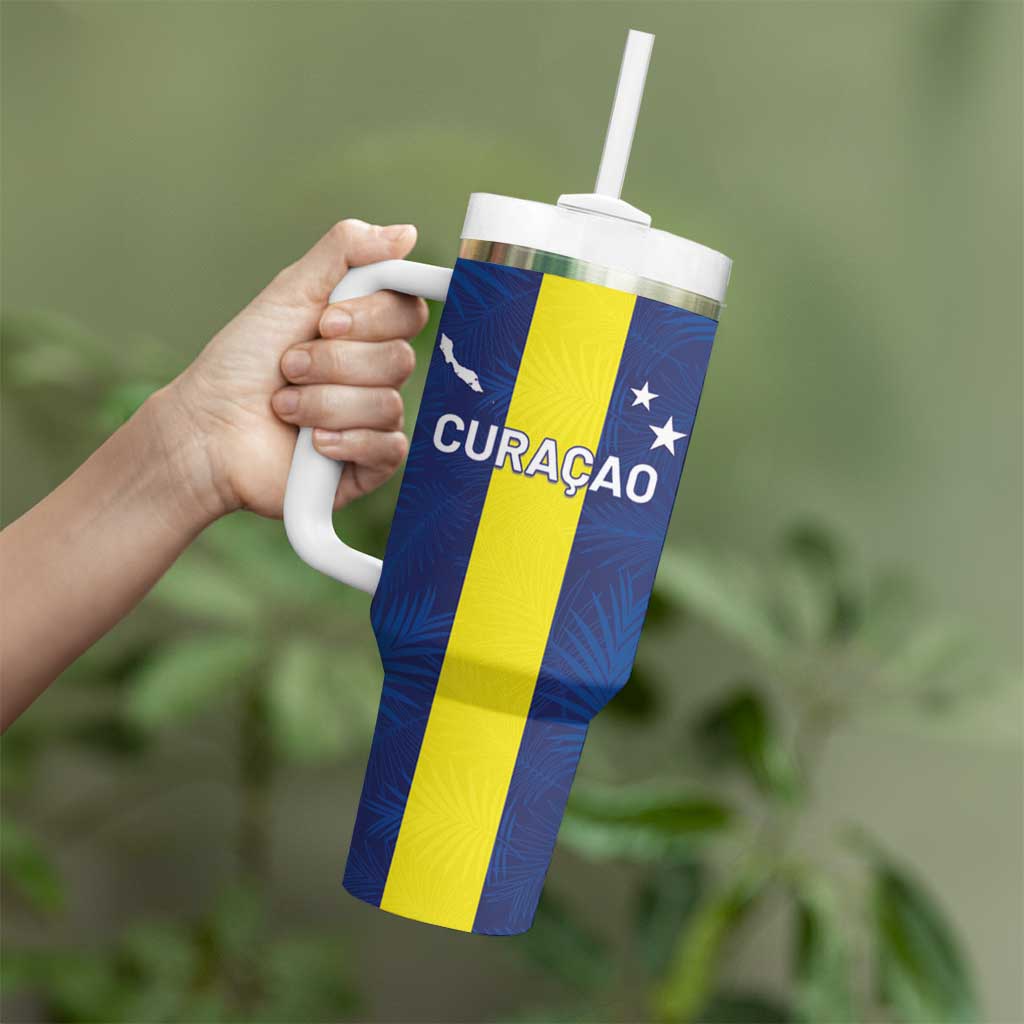 Custom Curacao Football Tumbler With Handle Go Champions Flag Style - Wonder Print Shop