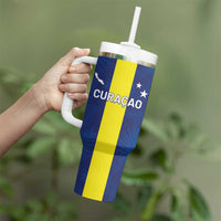 Custom Curacao Football Tumbler With Handle Go Champions Flag Style - Wonder Print Shop