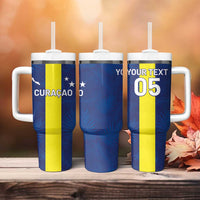 Custom Curacao Football Tumbler With Handle Go Champions Flag Style - Wonder Print Shop