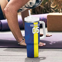 Custom Curacao Football Tumbler With Handle Go Champions Flag Style - Wonder Print Shop