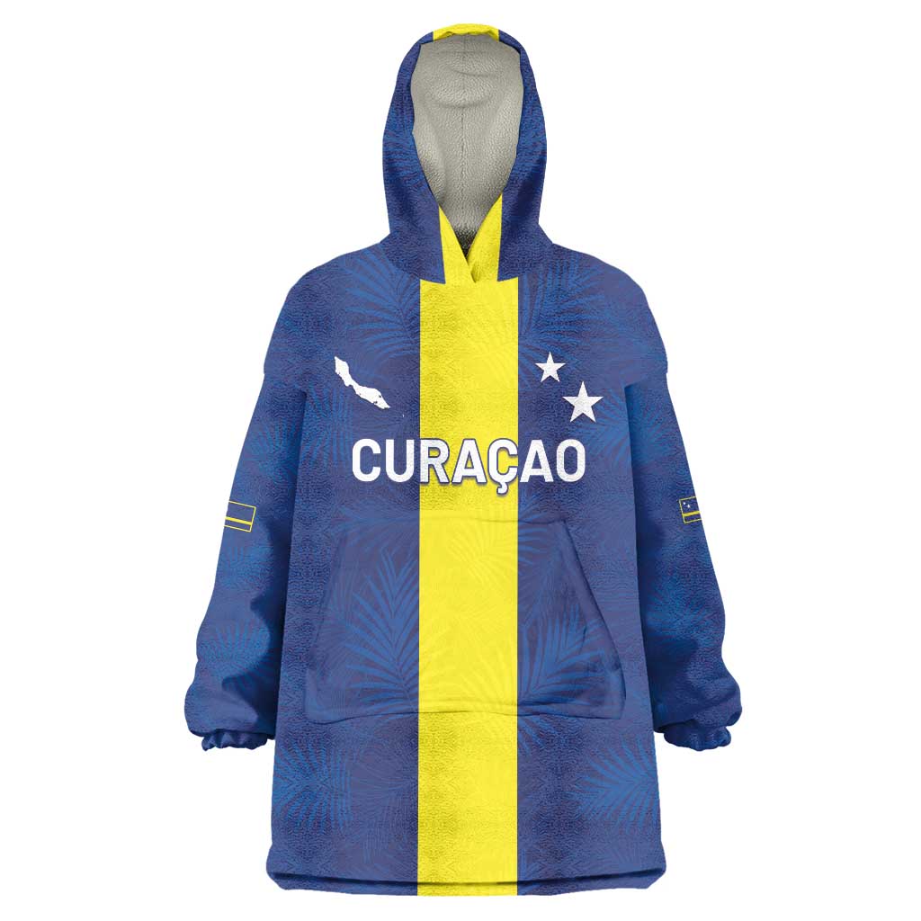 Custom Curacao Football Wearable Blanket Hoodie Go Champions Flag Style - Wonder Print Shop