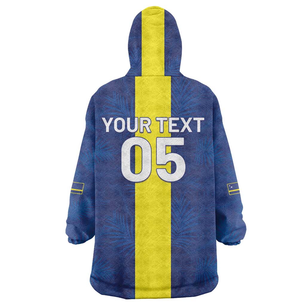 Custom Curacao Football Wearable Blanket Hoodie Go Champions Flag Style - Wonder Print Shop