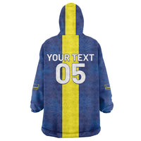 Custom Curacao Football Wearable Blanket Hoodie Go Champions Flag Style - Wonder Print Shop