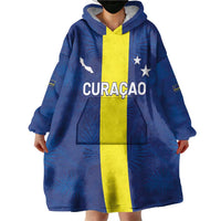 Custom Curacao Football Wearable Blanket Hoodie Go Champions Flag Style - Wonder Print Shop