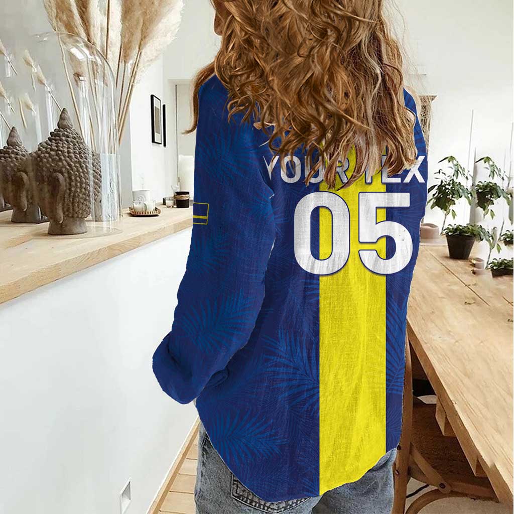 Custom Curacao Football Women Casual Shirt Go Champions Flag Style - Wonder Print Shop