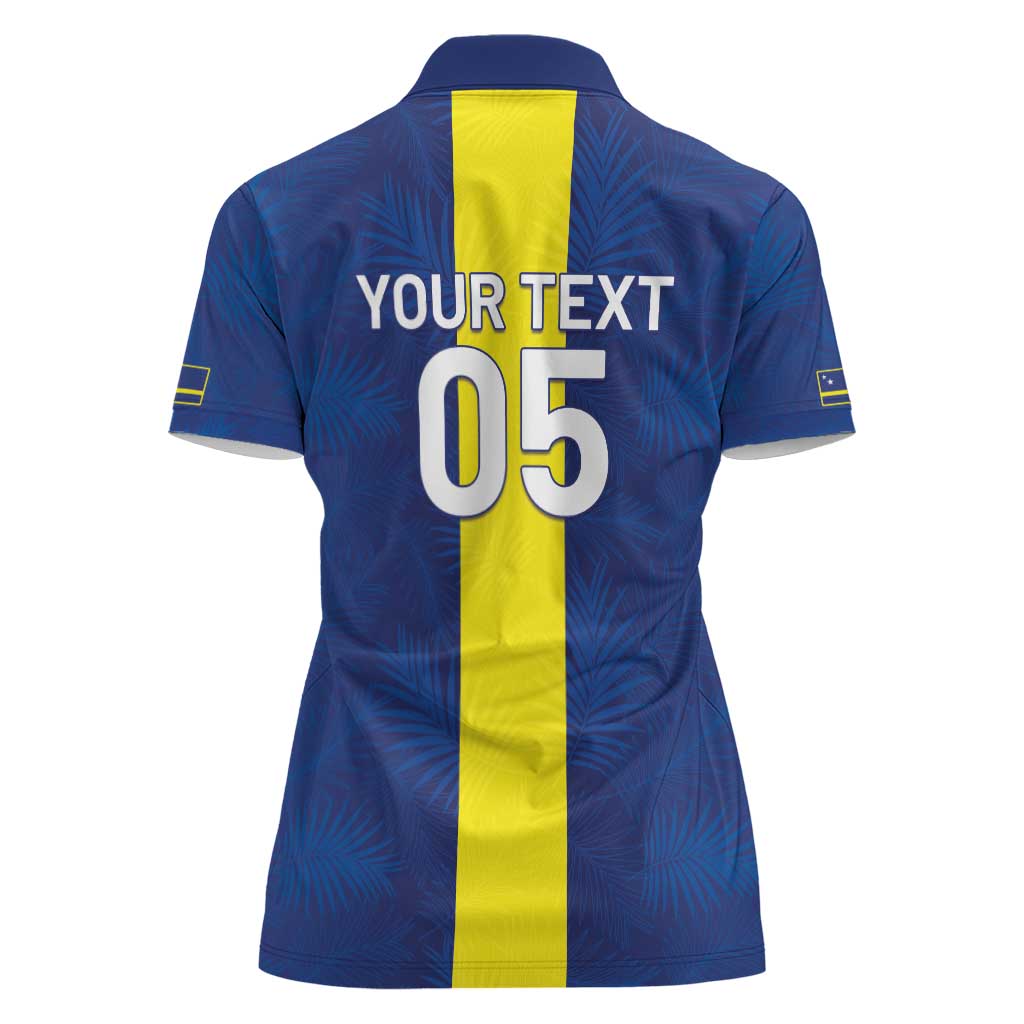Custom Curacao Football Women Polo Shirt Go Champions Flag Style - Wonder Print Shop