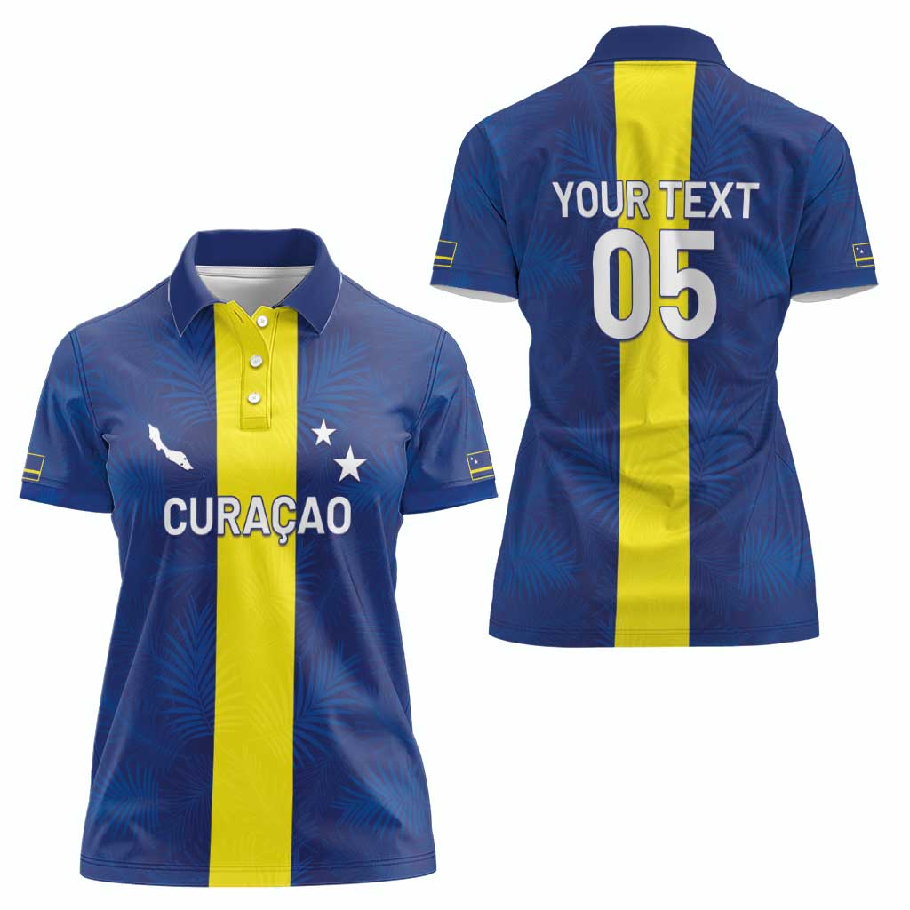 Custom Curacao Football Women Polo Shirt Go Champions Flag Style - Wonder Print Shop